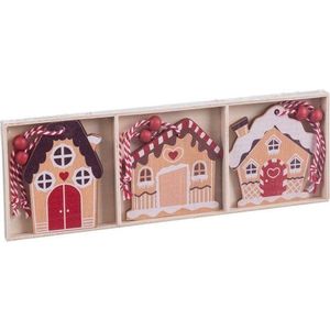Dřevěné vánoční ozdoby v sadě 6 ks 7 cm Ginger House – Casa Selección obraz