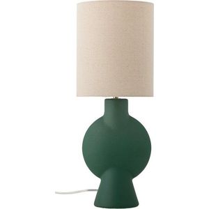 Stolní lampa s textilním stínidlem v tmavě zeleno-přírodní barvě (výška 55 cm) Sergio – Bloomingville obraz