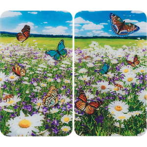 Kryty na sporák z tvrzeného skla v sadě 2 ks 52x30 cm Summer Meadow – Maximex obraz
