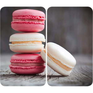Sada 2 skleněných krytů na sporák Wenko Macarons, 52 x 30 cm obraz