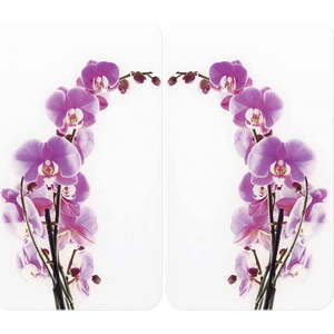 Sada 2 skleněných krytů na sporák Wenko Orchid, 52 x 30 cm obraz