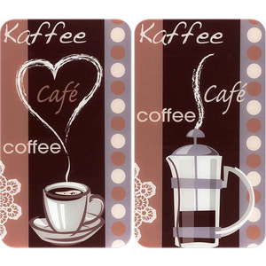 Sada 2 skleněných krytů na sporák Maximex Coffee, 52 x 30 cm obraz