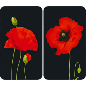 Kryty na sporák v sadě 2 ks z tvrzeného skla 52x30 cm Poppy - Maximex obraz