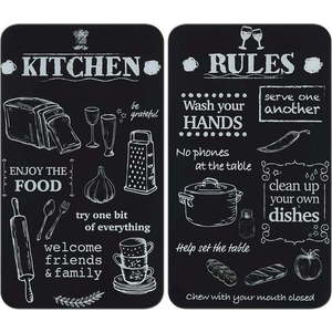 Kryty na sporák z tvrzeného skla v sadě 2 ks 52x30 cm Kitchen Rules – Maximex obraz