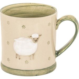 Zelený/béžový hrnek z kameniny 225 ml Sheep – Sass & Belle obraz