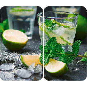 Sada 2 skleněných krytů na sporák Wenko Mojitos, 52 x 30 cm obraz