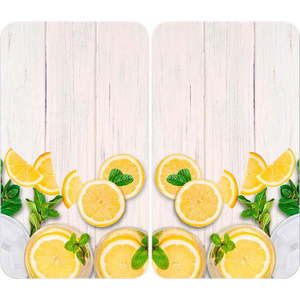 Kryty na sporák z tvrzeného skla v sadě 2 ks 52x30 cm Lemons – Wenko obraz