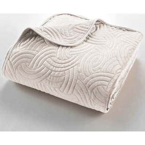 Krémový sametový set přehozu a povlaku na polštář 240x260 cm Solange – douceur d'intérieur obraz