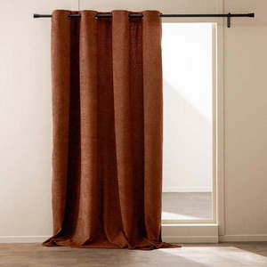 Závěs z materiálu bouclé v terakotové barvě 140x260 cm Winona – douceur d'intérieur obraz