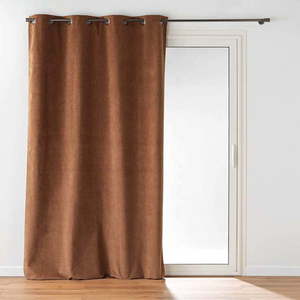Hnědý sametový závěs 140x260 cm Olympe – douceur d'intérieur obraz