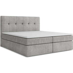 Světle šedá boxspring postel s úložným prostorem 180x200 cm Palta – Makamii obraz