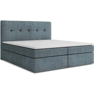Světle modrá boxspring postel s úložným prostorem 180x200 cm Palta – Makamii obraz