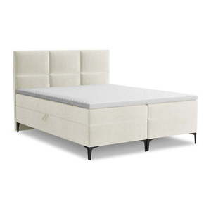 Béžová boxspring postel s úložným prostorem 140x200 cm Pakalana – Makamii obraz
