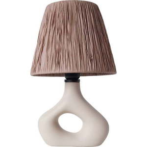 Béžová stolní lampa se stínidlem z papírového výpletu (výška 40 cm) Serin – Opviq lights obraz