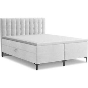 Boxspring postel s úložným prostorem 180x200 cm ve stříbrné barvě Puhala – Makamii obraz