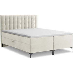 Béžová boxspring postel s úložným prostorem 140x200 cm Puhala – Makamii obraz