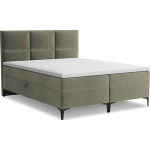 Zelená boxspring postel s úložným prostorem 180x200 cm Pakalana – Makamii obraz