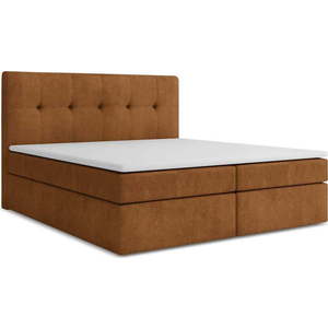 Boxspring postel s úložným prostorem 140x200 cm v terakotové barvě Palta – Makamii obraz