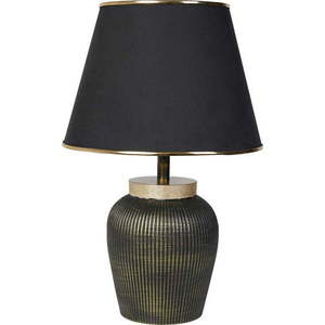 Černá/ve zlaté barvě stolní lampa s textilním stínidlem (výška 50 cm) Oxa – Opviq lights obraz