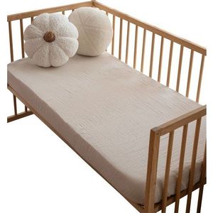 Béžové napínací mušelínové dětské prostěradlo do postýlky 60x120 cm Burumcuk – Mijolnir obraz