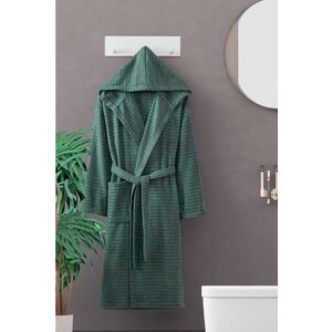 Tmavě zelený bavlněný župan velikost S/M – Mila Home obraz