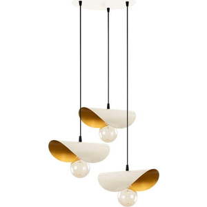 Bílé/ve zlaté barvě závěsné svítidlo s kovovým stínidlem Sivani – Opviq lights obraz