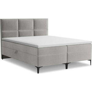 Světle šedá boxspring postel s úložným prostorem 180x200 cm Pakalana – Makamii obraz