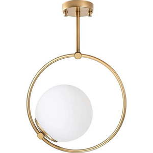 Stropní svítidlo ve zlaté barvě se skleněným stínidlem 39x26 cm Dolunay – Opviq lights obraz