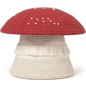 Červený/krémový látkový dětský koš na hračky ø 38x33 cm Big Mushroom – Lorena Canals obraz