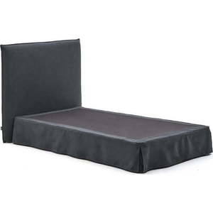 Antracitová čalouněná jednolůžková postel 90x200 cm Jaira – Kave Home obraz