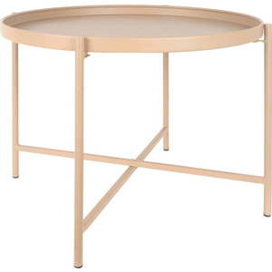 Béžový kovový kulatý konferenční stolek ø 50 cm Meseta – Leitmotiv obraz