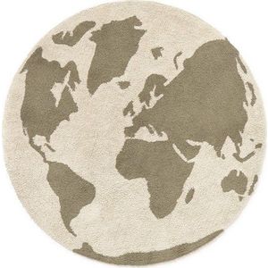 Zelený/krémový pratelný/ručně tkaný bavlněný dětský koberec ø120 cm World Map – Lorena Canals obraz