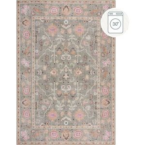 Světle zelený pratelný koberec 152x230 cm Una Floral – Flair Rugs obraz