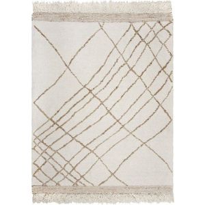 Krémový ručně tkaný koberec s příměsí vlny 200x300 cm Astera Linear – Flair Rugs obraz
