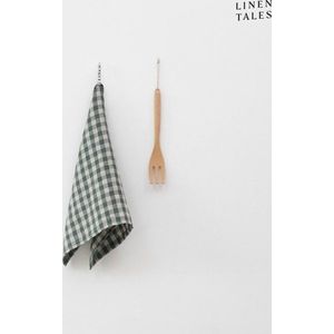Lněná utěrka 45x65 cm Forest Green Gingham – Linen Tales obraz