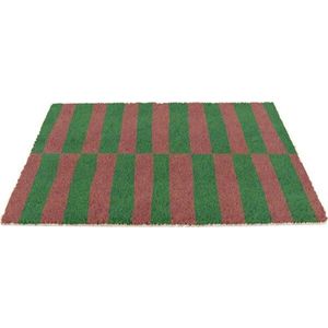 Rohožka z kokosového vlákna 40x60 cm Pink & Green Half Stripes – Artsy Doormats obraz