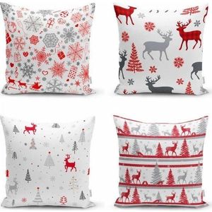 Povlaky na polštáře v sadě 4 ks s vánočním motivem 43x43 cm Snowflakes – Mila Home obraz