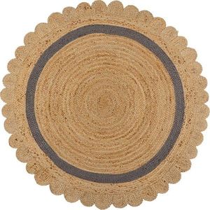 Šedý/v přírodní barvě ručně tkaný jutový kulatý koberec ø 160 cm Grace Grey – Flair Rugs obraz