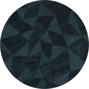 Zelenomodrý ručně tkaný vlněný kulatý koberec ø 160 cm Shard Teal – Flair Rugs obraz