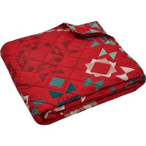 Červený prošívaný přehoz 220x230 cm Patchwork – Catherine Lansfield obraz
