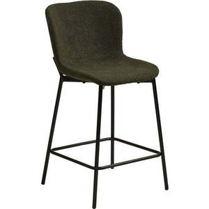 Tmavě zelená čalouněná barová židle (výška sedáku 65 cm) Maceda – House Nordic obraz