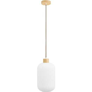 Bílé závěsné svítidlo se skleněným stínidlem ø 20 cm Argalo – House Nordic obraz
