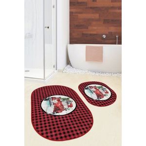 Červené/černé koupelnové předložky v sadě 2 ks 60x100 cm Full Ride – Mila Home obraz