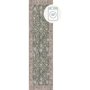 Zelený pratelný běhoun 60x230 cm Beau Floral – Flair Rugs obraz