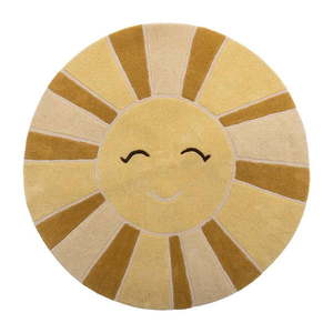 Béžový/jantarový vlněný dětský koberec ø110 cm Sun – Bloomingville Mini obraz