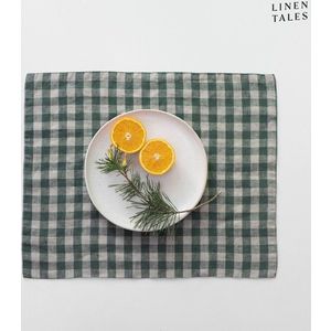 Lněné prostírání 35x45 cm Forest Green Gingham – Linen Tales obraz