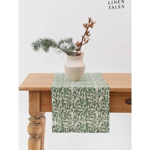 Lněný běhoun na stůl 40x200 cm Evergreen Damask – Linen Tales obraz