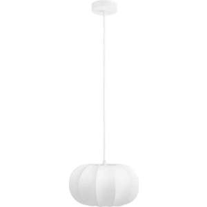 Bílé závěsné svítidlo s textilním stínidlem ø 28 cm Coventry – House Nordic obraz