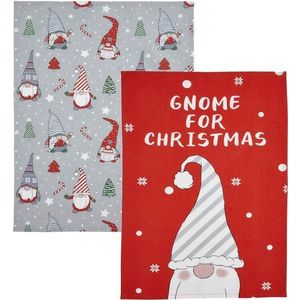 Bavlněné utěrky v sadě 4 ks s vánočním motivem 50x70 cm Gnomes – Catherine Lansfield obraz