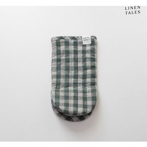 Lněná kuchyňská rukavice Forest Green Gingham – Linen Tales obraz
